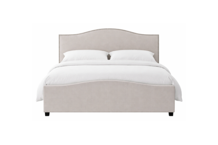 Berlin Sand Fabric Double Bed Frame Gas Lift