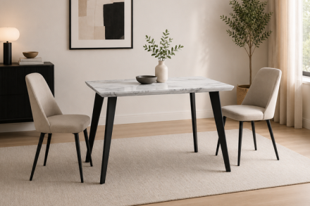 Coraline Marble Effect Dining Table