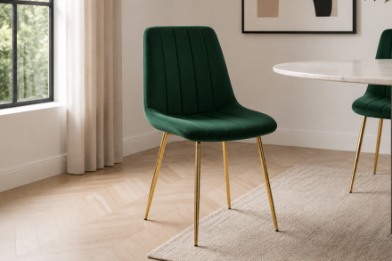 Farah Dark Green And Gold Dining Chair