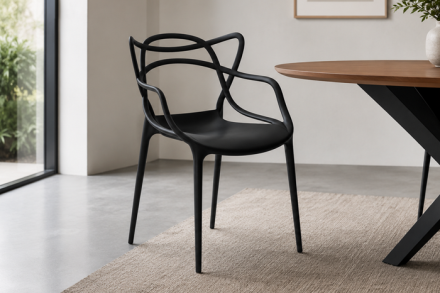 Fallon Black Plastic Dining Chair