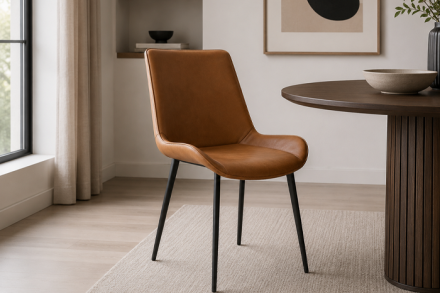 Lupin Terracotta Faux Leather Dining Chair