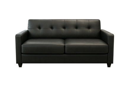 Gladstone Black PU 3 Seater Sofa (Crib 5)