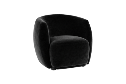 Lowe Black Velvet Accent Chair