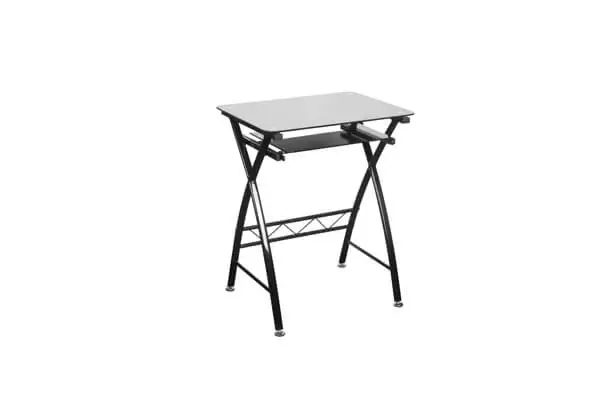 Alaska Black Glass and Chrome Computer Desk