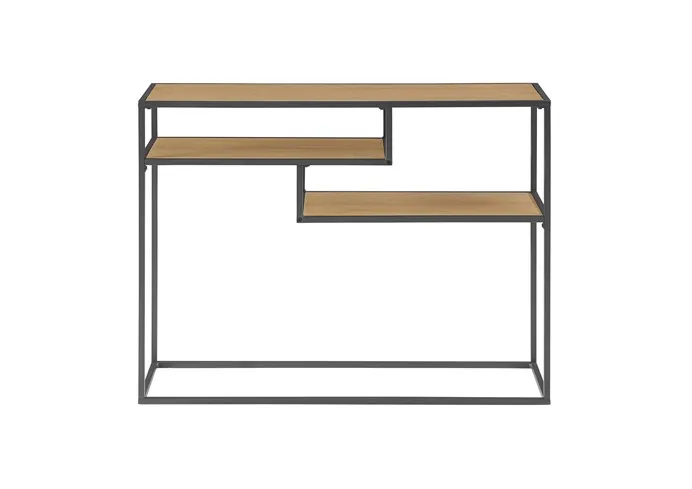 Tikal Black and Oak Hallway Console Table