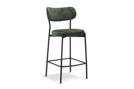 Bates Dark Green Velvet Bar Stool