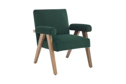 Lorenzo Bottle Green Velvet Accent Chair