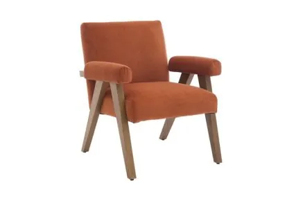 Lorenzo Rust Orange Velvet Accent Chair